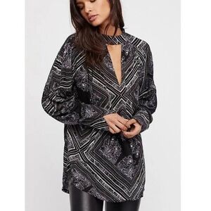 Free People Walking on a Dream Choker Tunic Top Size XS